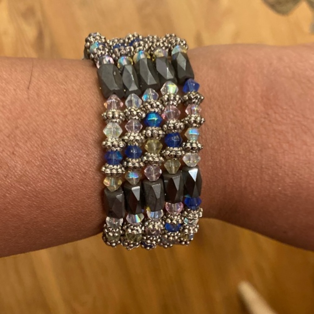 Jeweled Magnetic Strand -  Bracelet or Necklace - Blue NWOT